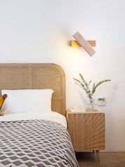 Notos - Travertine and Wood Linear Wall Lamp