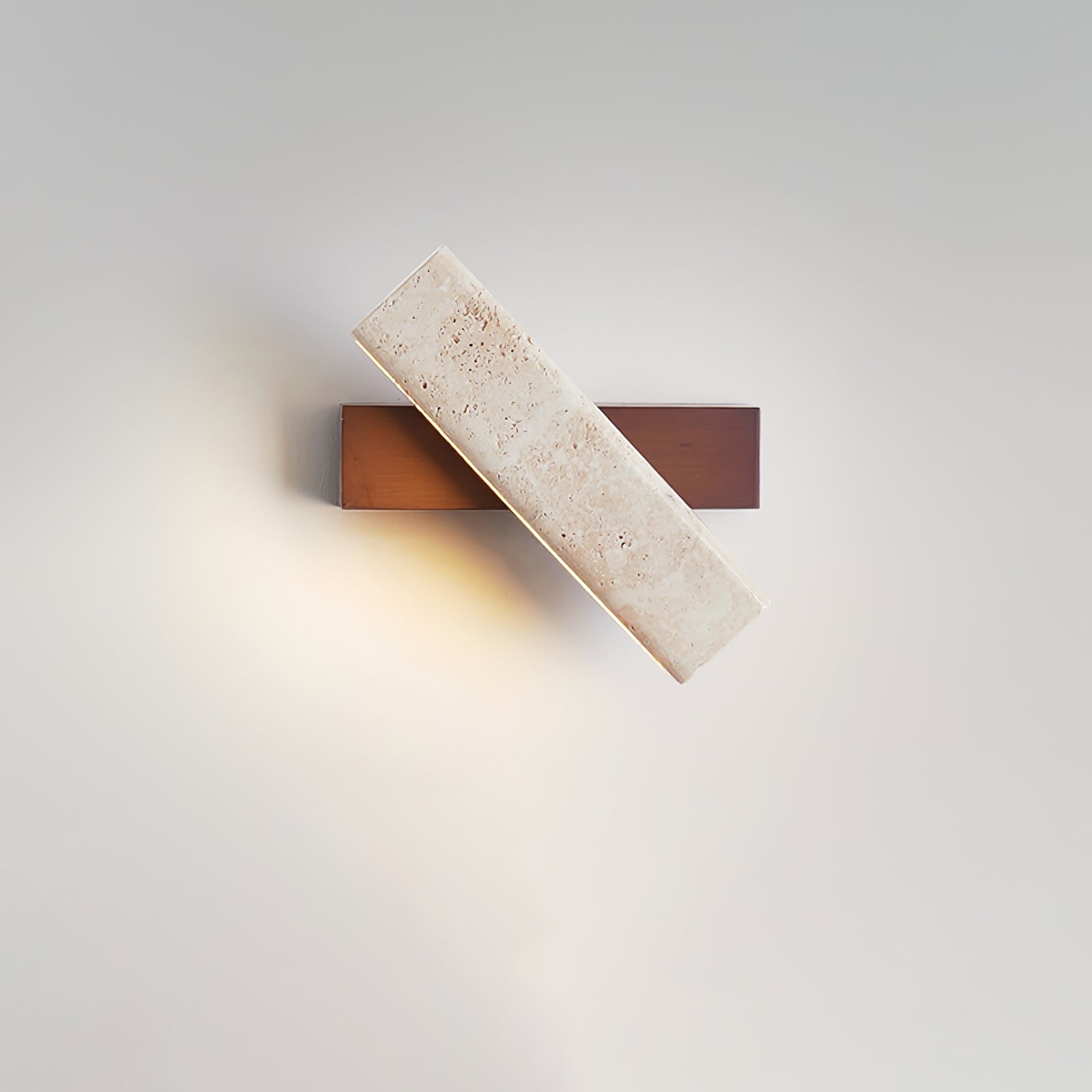 Notos - Travertine and Wood Linear Wall Lamp