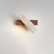 Notos - Travertine and Wood Linear Wall Lamp