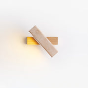 Notos - Travertine and Wood Linear Wall Lamp