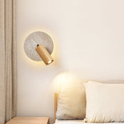 Perses - Travertine and Wood Spot Sconce