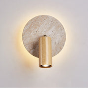 Perses - Travertine and Wood Spot Sconce