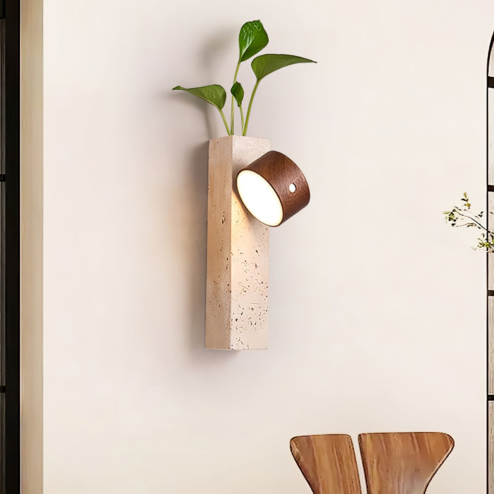 Proteus - Cordless Travertine Wall Light
