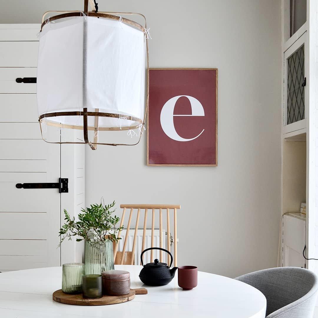 Melia - Bamboo and Fabric Pendant Light