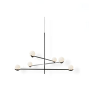 Judy White Glass Globe Rod Pendant Light