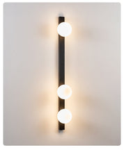 Glaukos - Black Travertine and Opal Globe Sconce