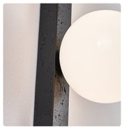 Glaukos - Black Travertine and Opal Globe Sconce