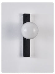 Glaukos - Black Travertine and Opal Globe Sconce