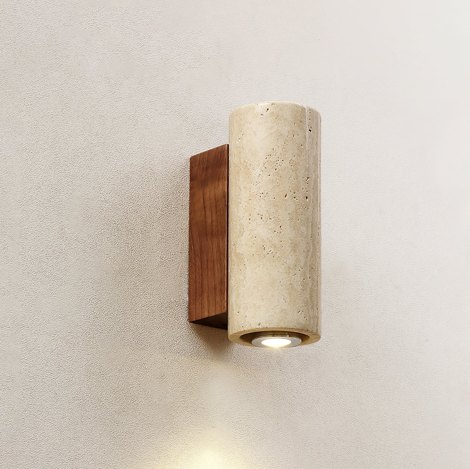 Euterpe - Travertine Cylinder Wall Sconce