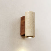 Euterpe - Travertine Cylinder Wall Sconce