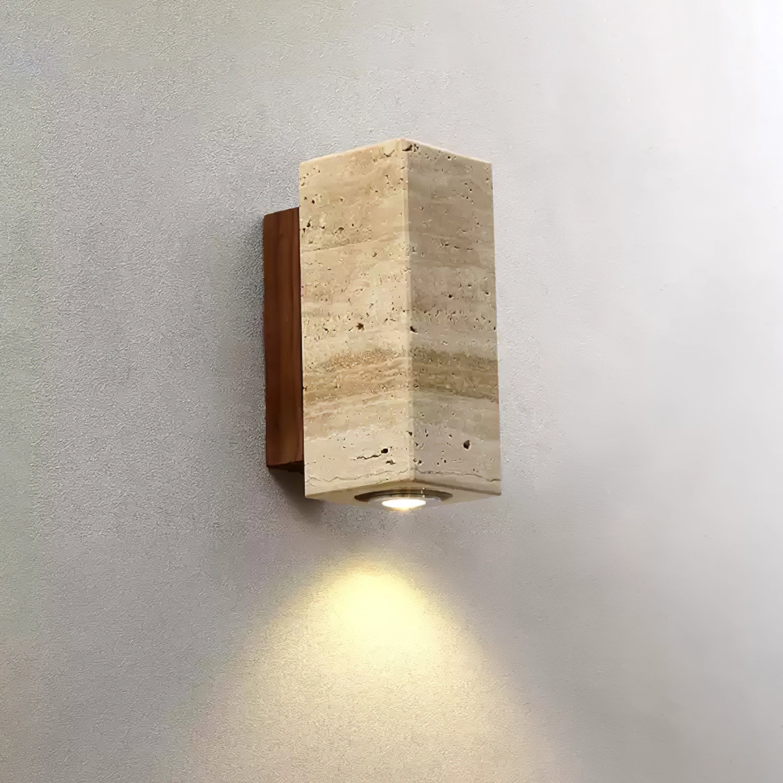 Euterpe - Travertine Cylinder Wall Sconce