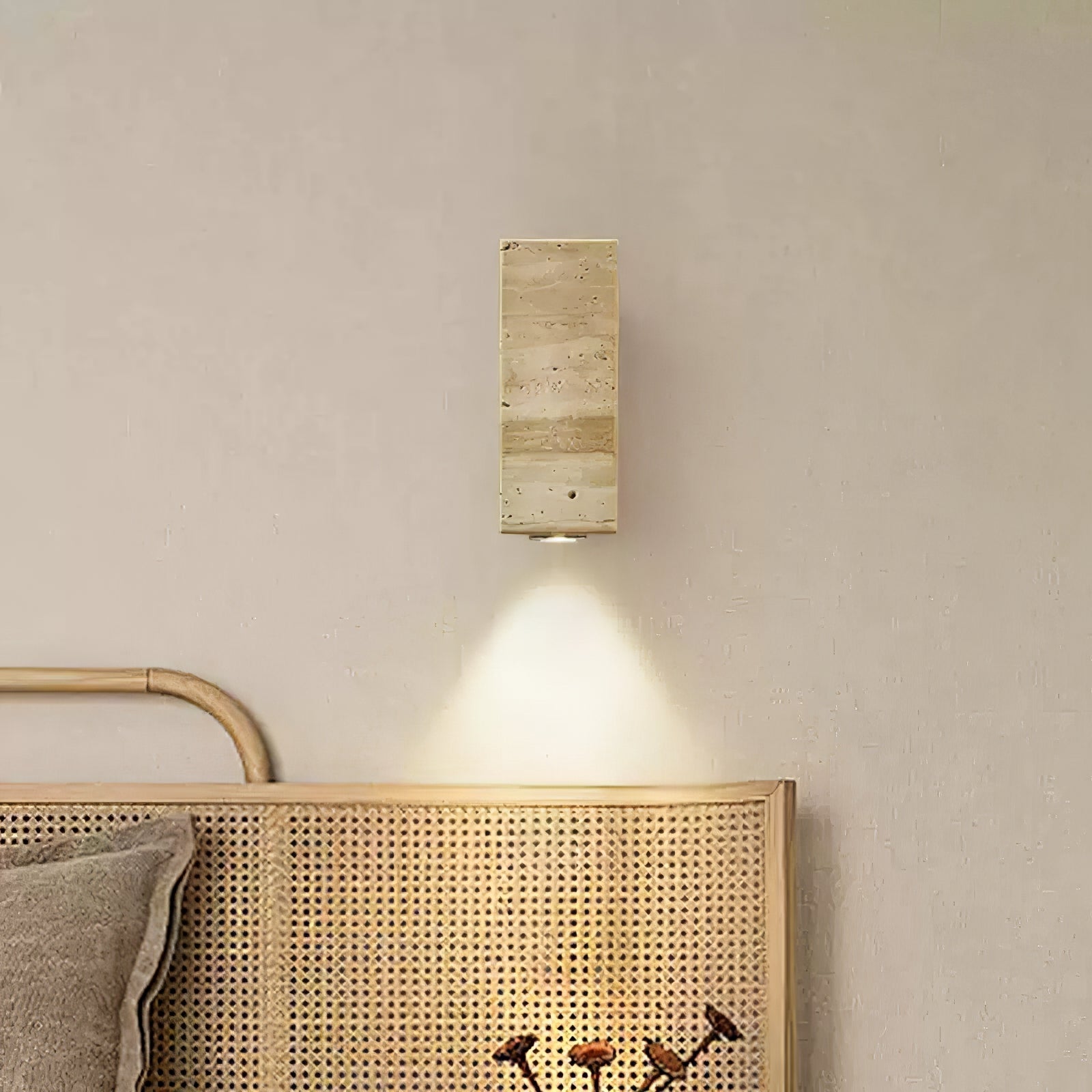 Euterpe - Travertine Cylinder Wall Sconce