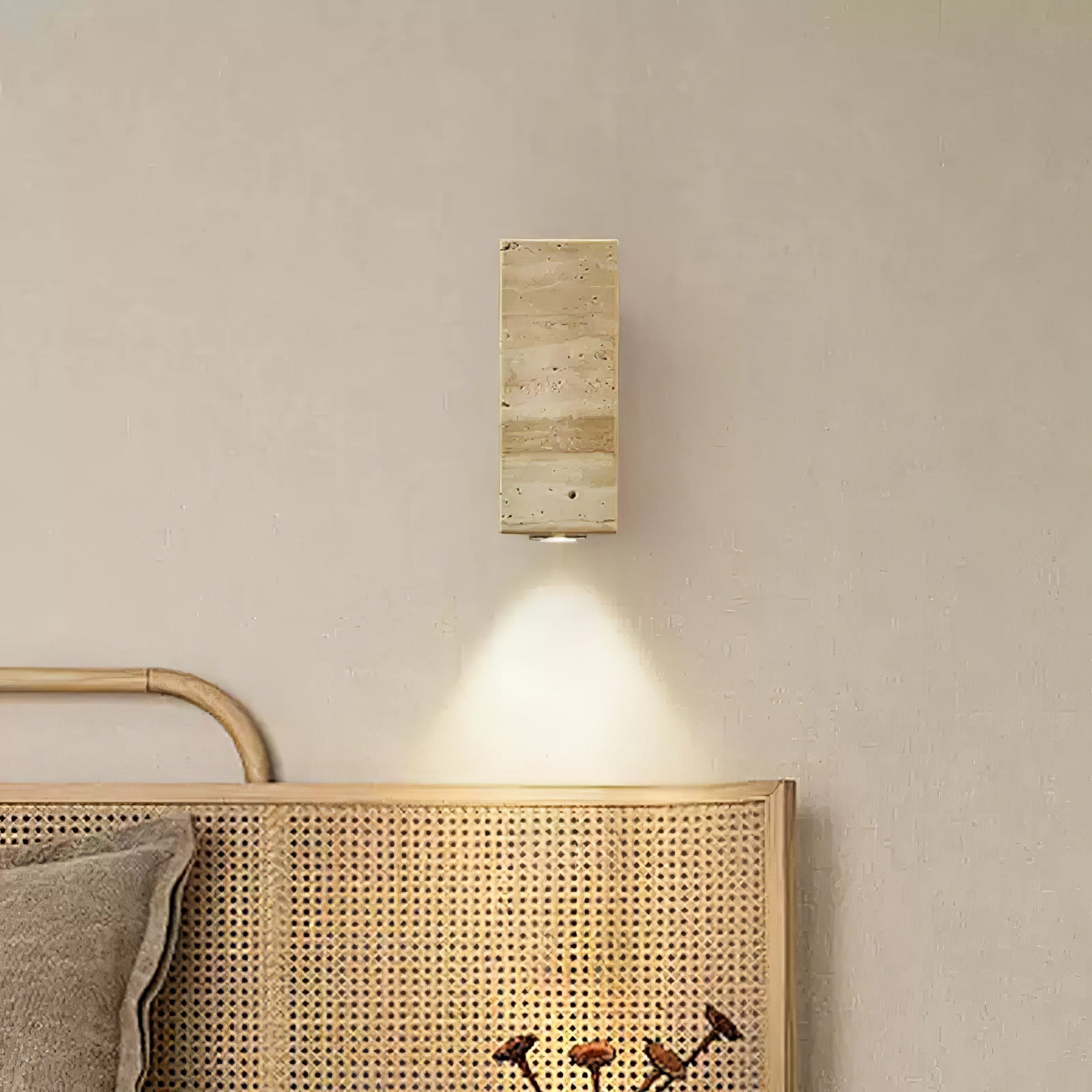 Euterpe - Travertine Cylinder Wall Sconce
