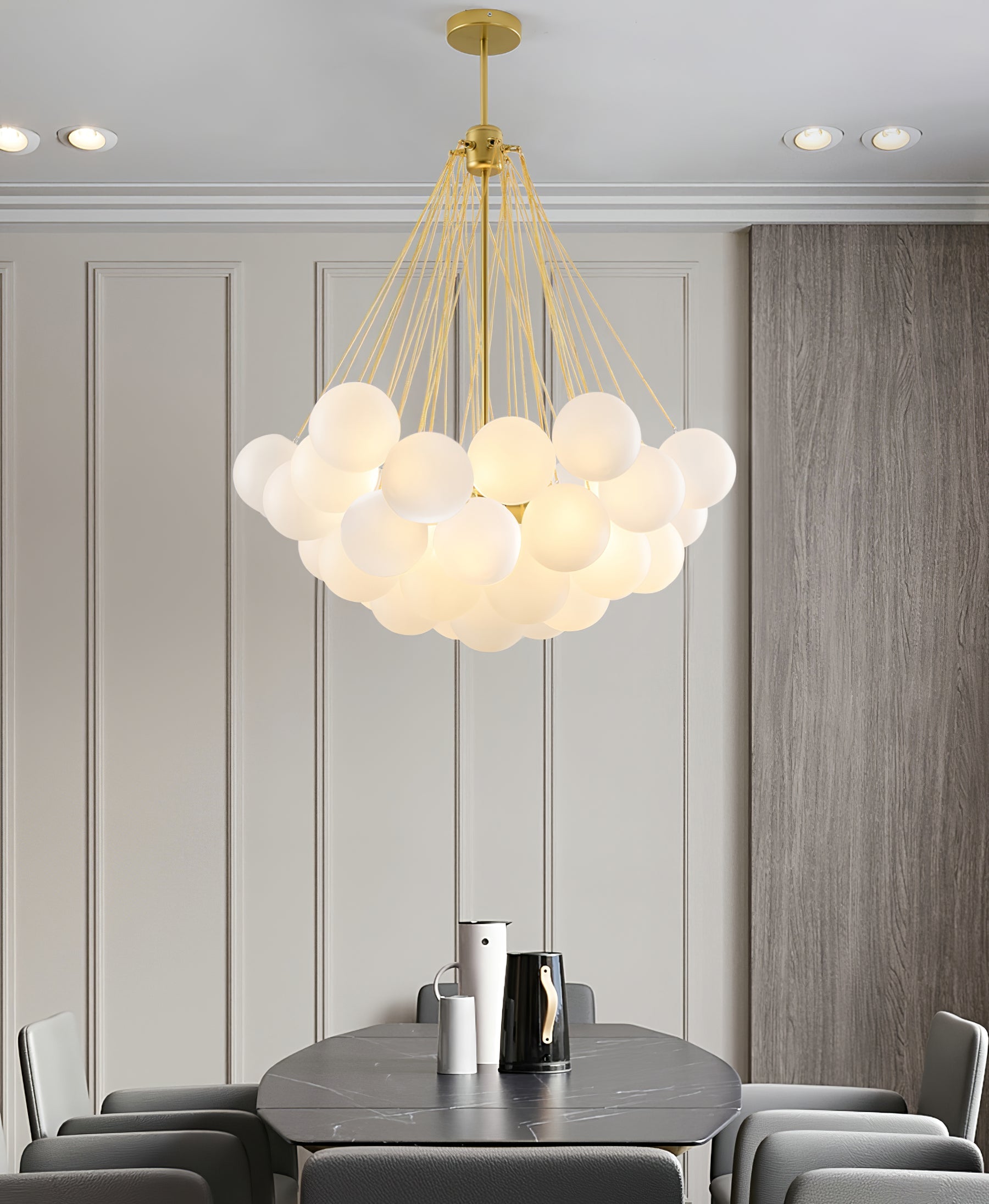 Pontos - Hand-Frosted Glass Bubble Chandelier