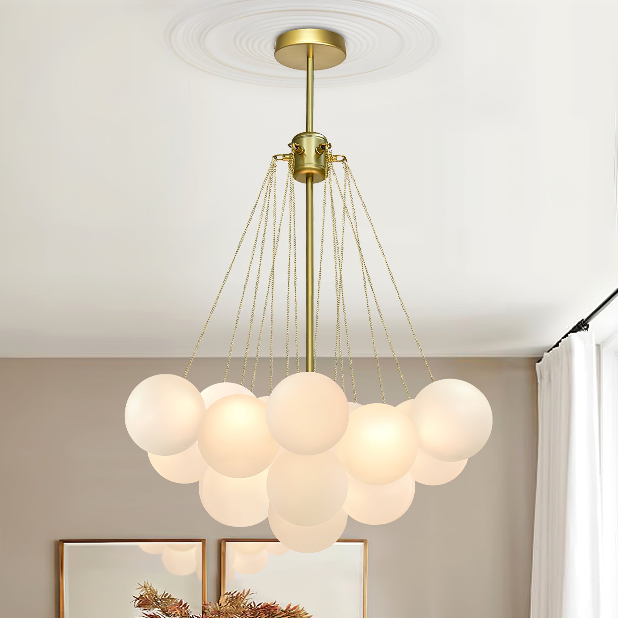 Pontos - Hand-Frosted Glass Bubble Chandelier