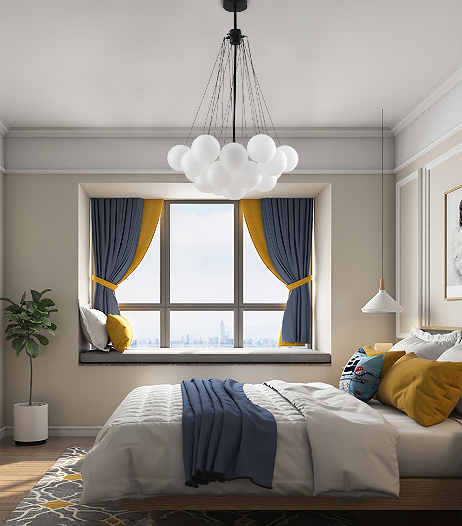 Pontos - Hand-Frosted Glass Bubble Chandelier