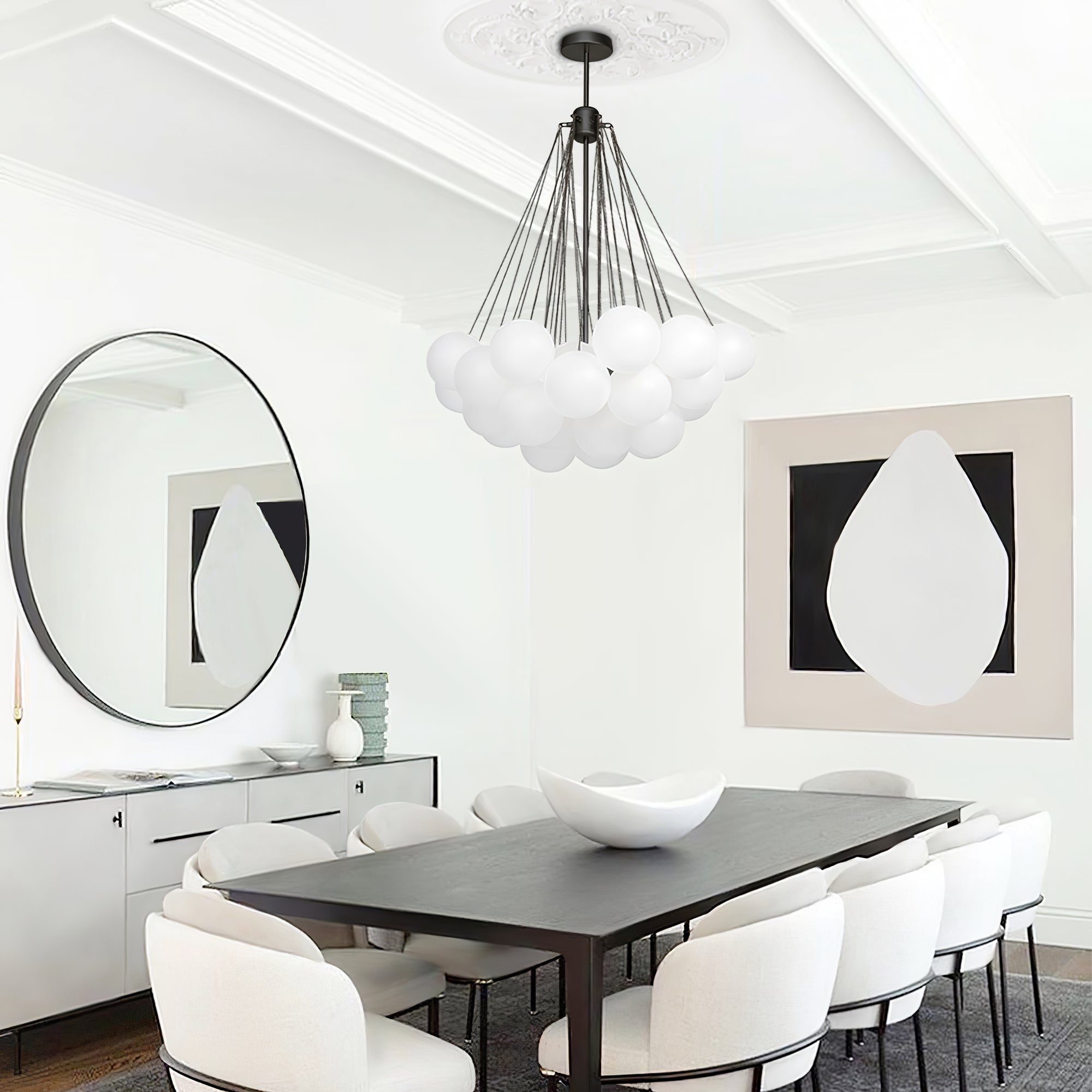 Pontos - Hand-Frosted Glass Bubble Chandelier