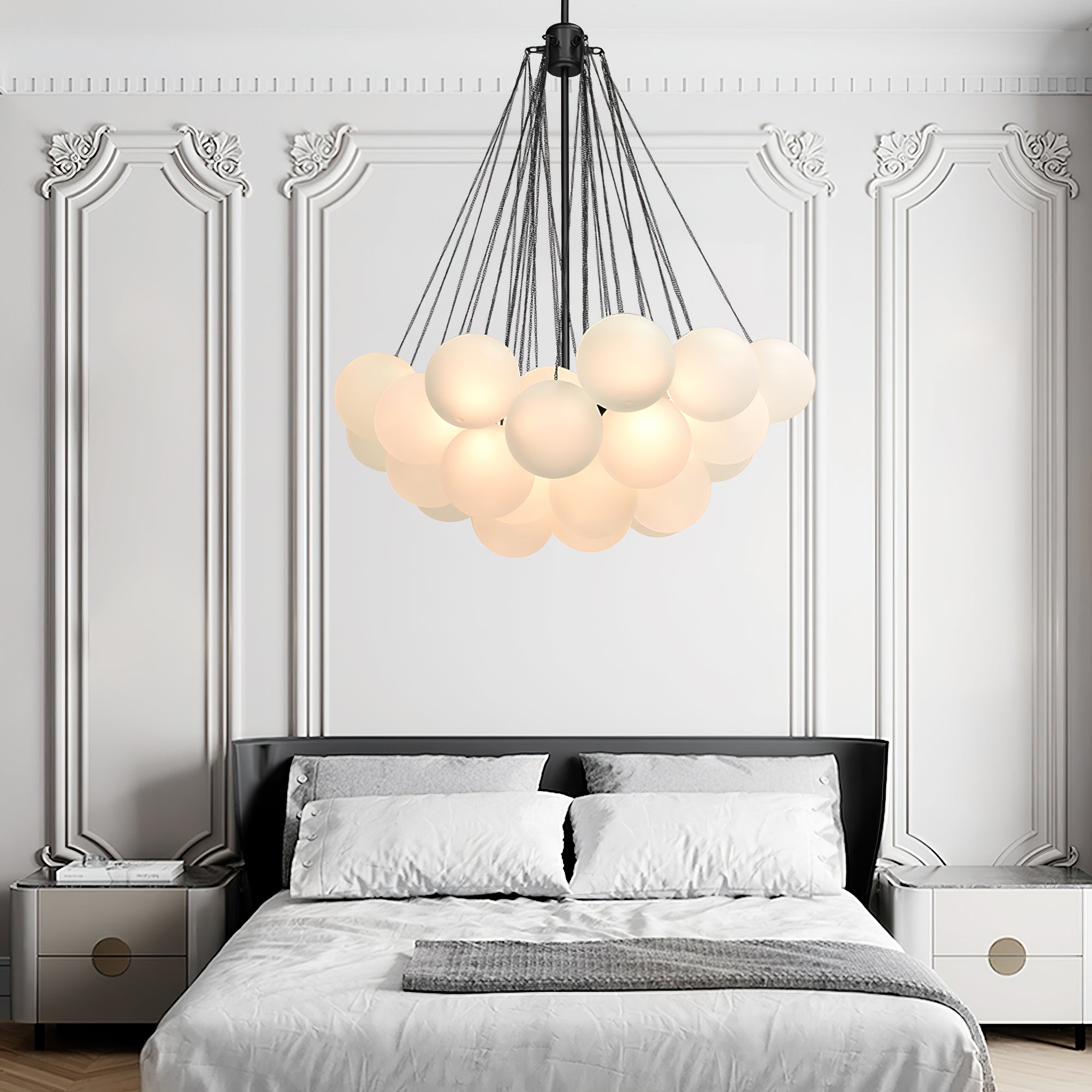 Pontos - Hand-Frosted Glass Bubble Chandelier