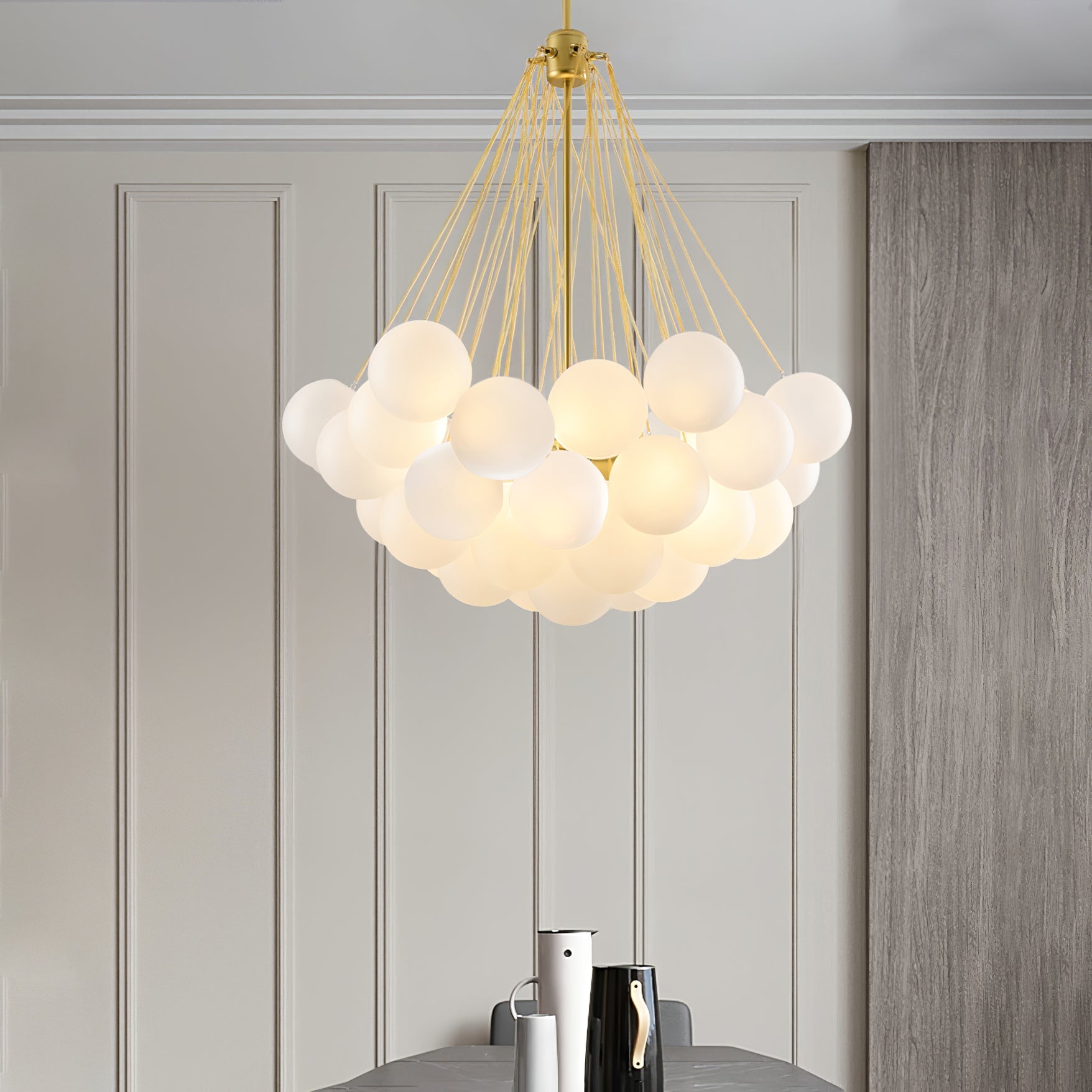 Pontos - Hand-Frosted Glass Bubble Chandelier