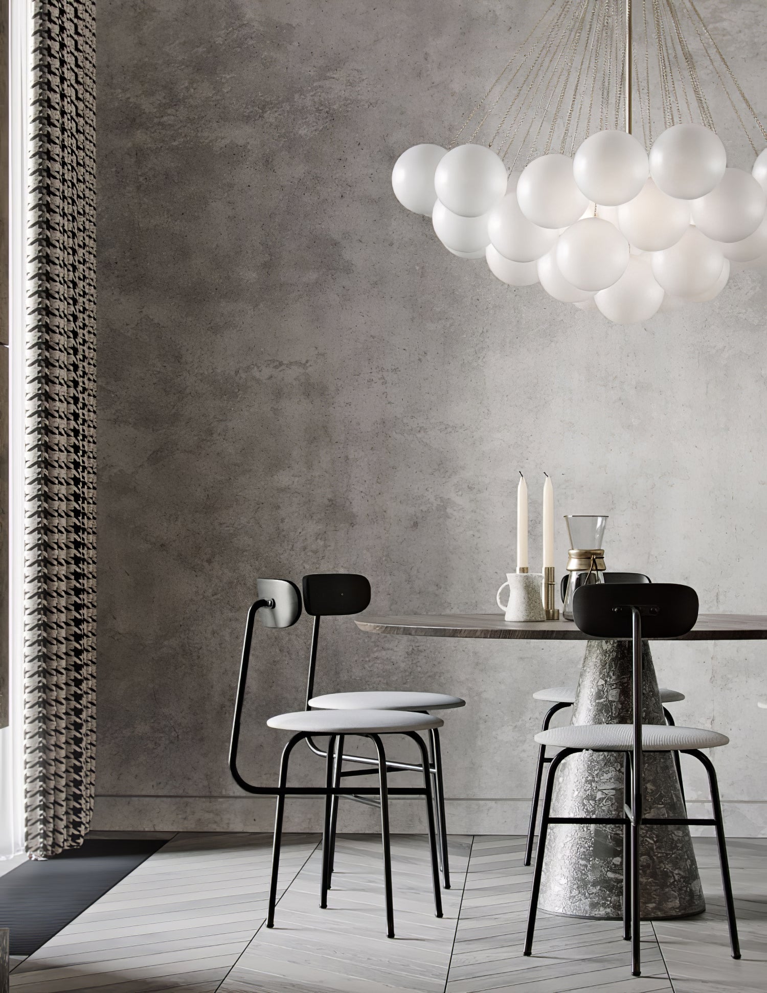 Pontos - Hand-Frosted Glass Bubble Chandelier