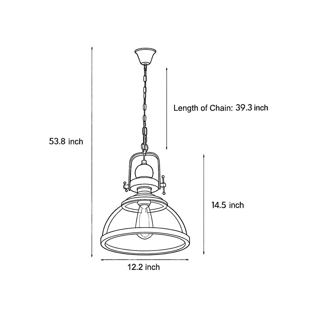 Iris - Clear Glass Dome Pendant Light