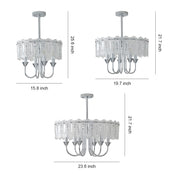 Helike - Chrome and Glass Drum Chandelier