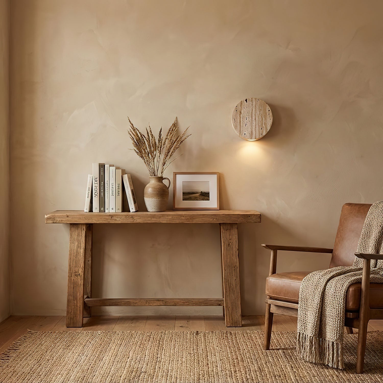 Nyssa - Travertine Downlight Sconce