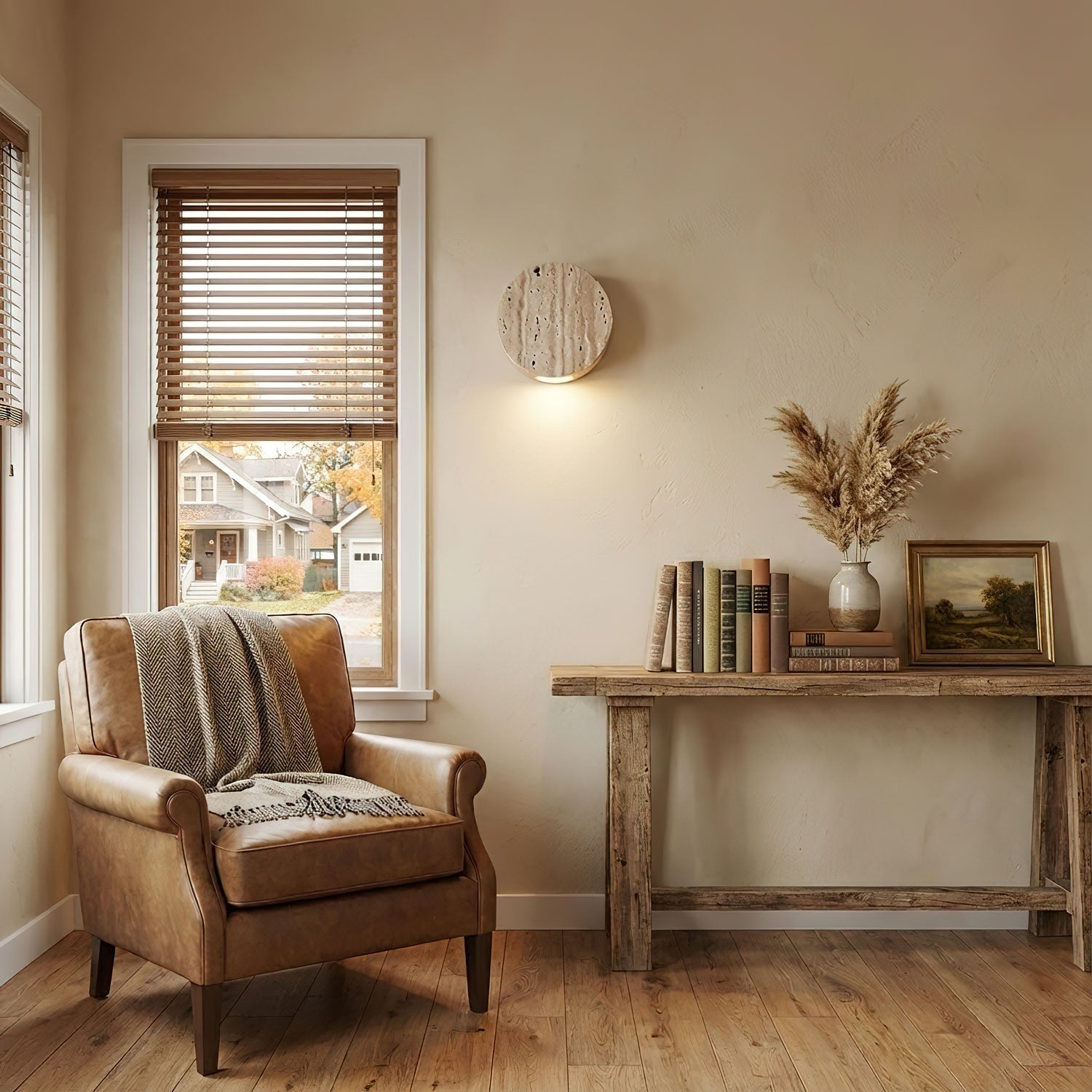Nyssa - Travertine Downlight Sconce