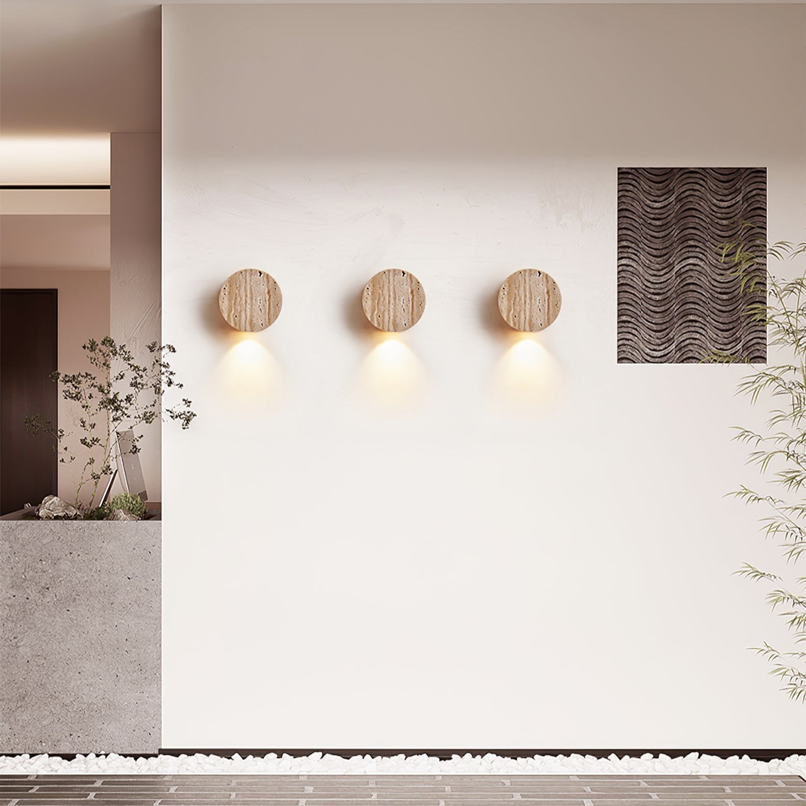 Nyssa - Travertine Downlight Sconce