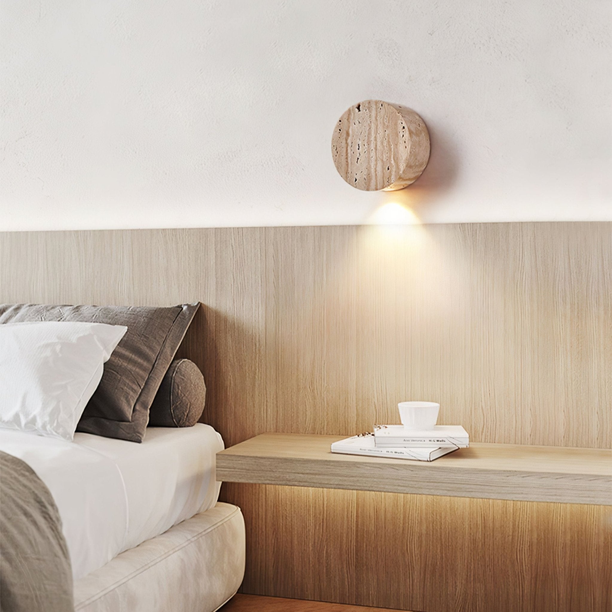 Nyssa - Travertine Downlight Sconce