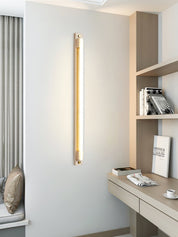 Krios - Travertine and LED Tube Wall Bar