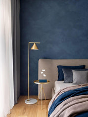 Pyrene - Carrara Marble Rotating Cone Floor Lamp