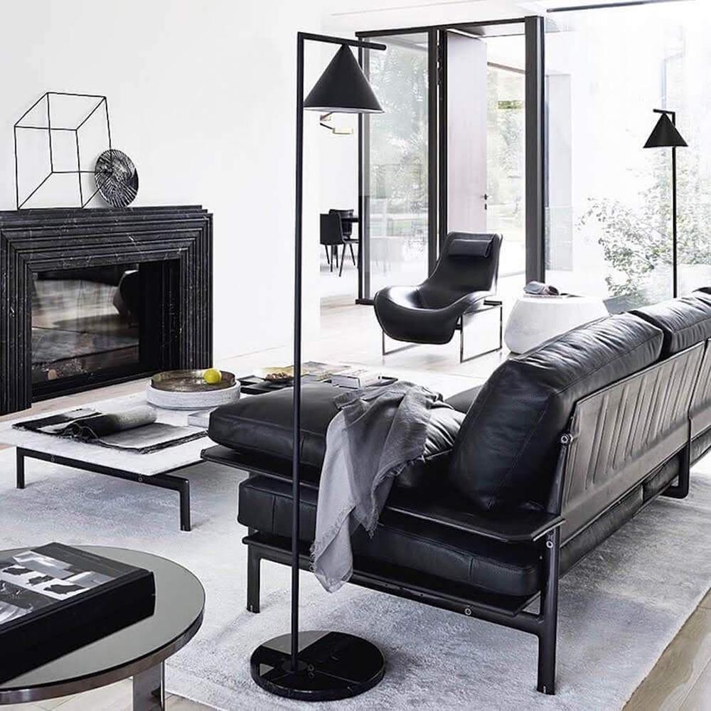 Pyrene - Carrara Marble Rotating Cone Floor Lamp