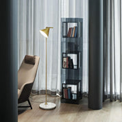 Pyrene - Carrara Marble Rotating Cone Floor Lamp