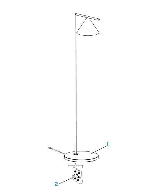 Pyrene - Carrara Marble Rotating Cone Floor Lamp