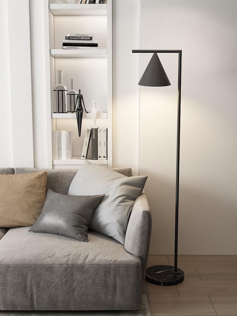 Pyrene - Carrara Marble Rotating Cone Floor Lamp