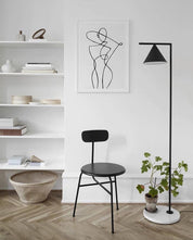 Pyrene - Carrara Marble Rotating Cone Floor Lamp