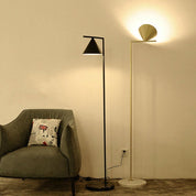 Pyrene - Carrara Marble Rotating Cone Floor Lamp