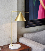 Pyrene - Carrara Marble Rotating Cone Floor Lamp