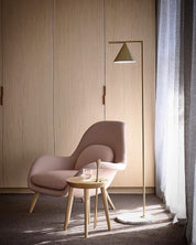 Pyrene - Carrara Marble Rotating Cone Floor Lamp