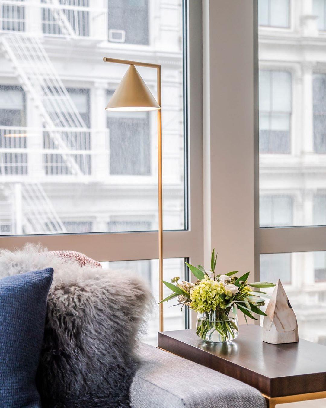 Pyrene - Carrara Marble Rotating Cone Floor Lamp