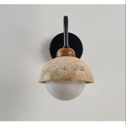 Aigina - Curved Travertine Wall Light