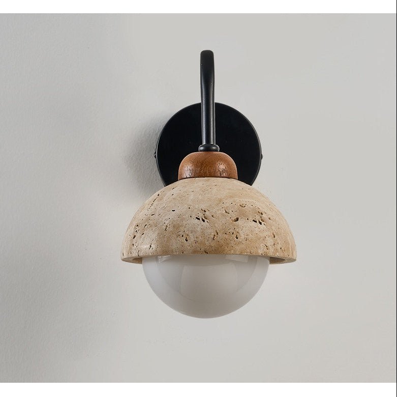 Aigina - Curved Travertine Wall Light