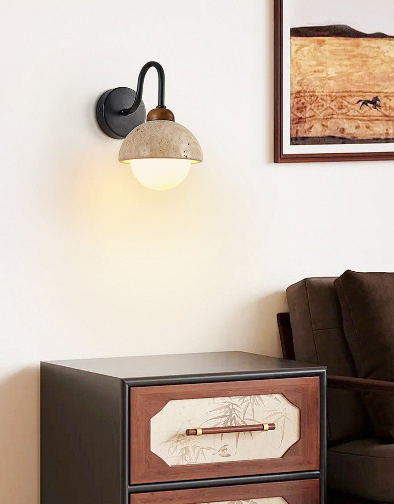 Aigina - Curved Travertine Wall Light