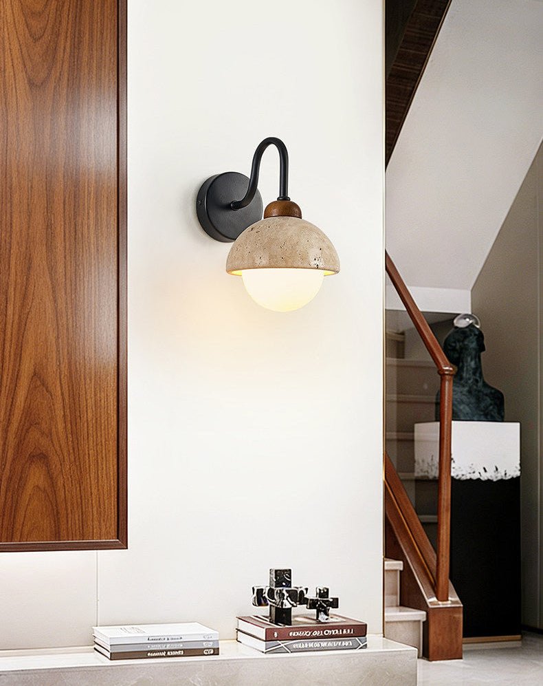 Aigina - Curved Travertine Wall Light