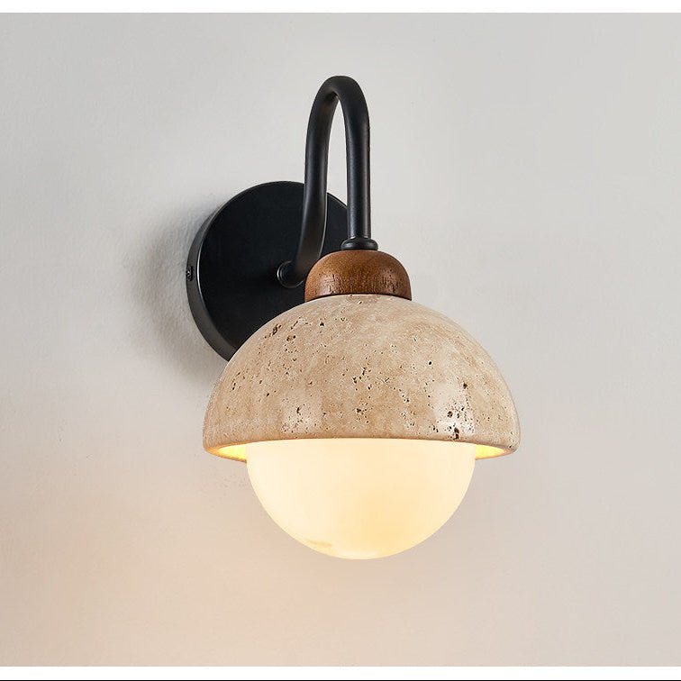Aigina - Curved Travertine Wall Light