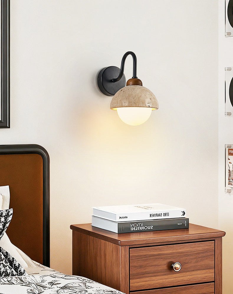 Aigina - Curved Travertine Wall Light