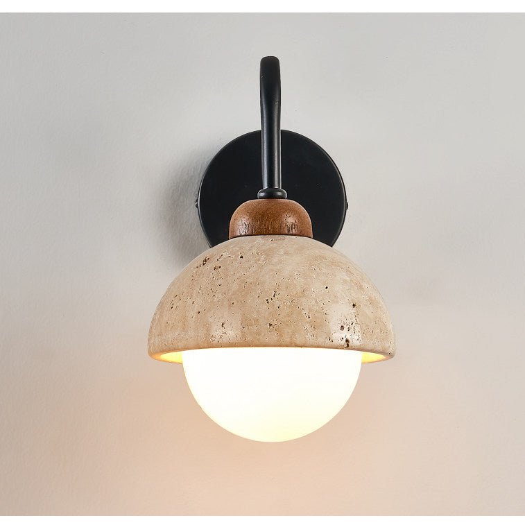Aigina - Curved Travertine Wall Light