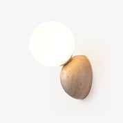 Kepheus - Travertine and Glass Globe Sconce
