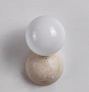 Kepheus - Travertine and Glass Globe Sconce